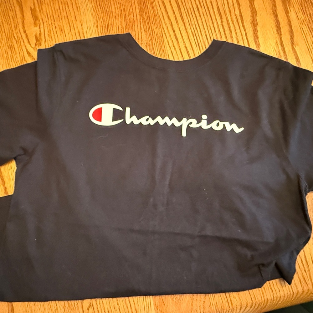 Champion Black Long Sleeve Tee Classic Logo